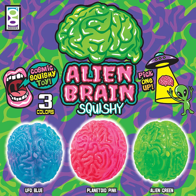 Squishy Raymond Geddes Alien Brains Fidget Toys paquete de 1