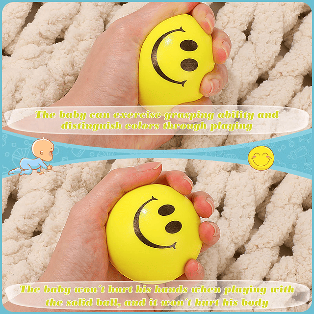 Squishy Bolas de estrés con cara sonriente de 2,5 pulgadas a