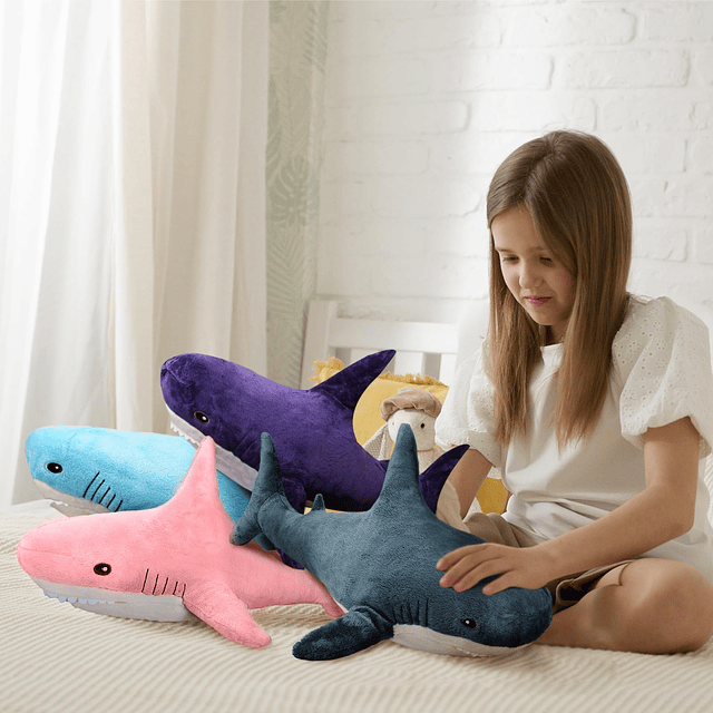 Squishy Shark Peluche de tiburón de 31 pulgadas, suave y esp