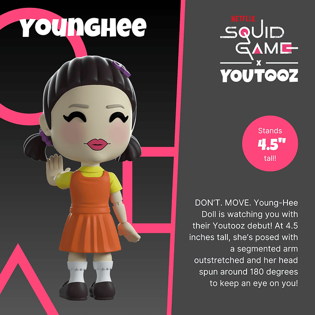 Squishy Squid Game Muñeca YoungHEE, figura de vinilo multico