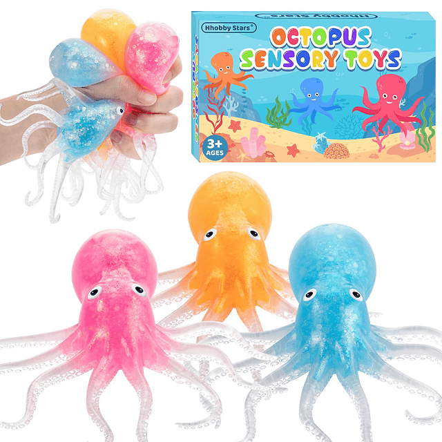 Squishy Bolas de estrés de pulpo para niños adultos, bolas d