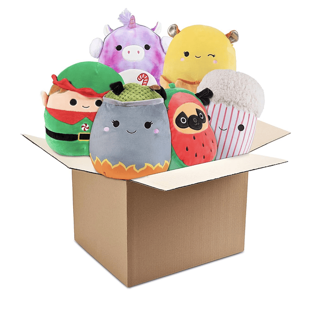 Squishy Caja misteriosa de peluche de 10" y 8" paquete de 3