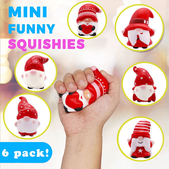 Squishy Paquete de 6 gnomos para el día de San Valentín, jug