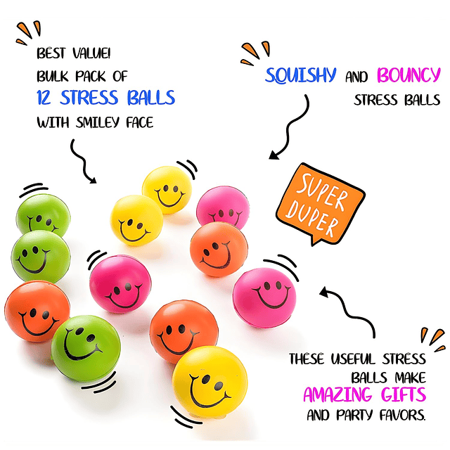 Squishy ¡Ser feliz! Bola de estrés con cara divertida y sonr