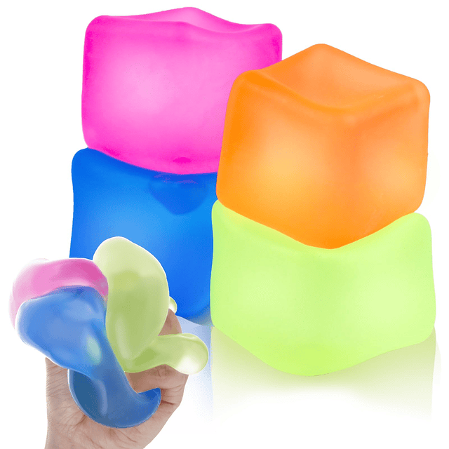 Squishy Paquete de 4 bolas blandas para cubos de estrés, bol