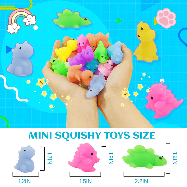 Squishy Paquete de 25 juguetes Mochi Squishy para niños, jug