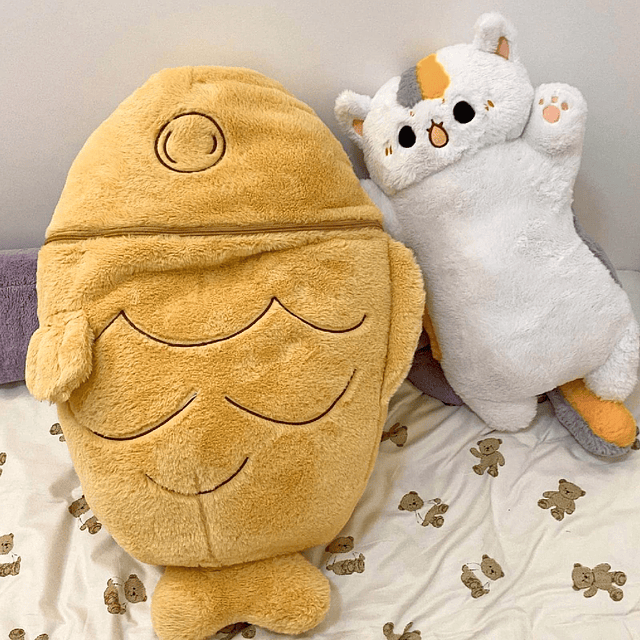 Squishy Almohada grande de felpa de gato Taiyaki de 32 pulga