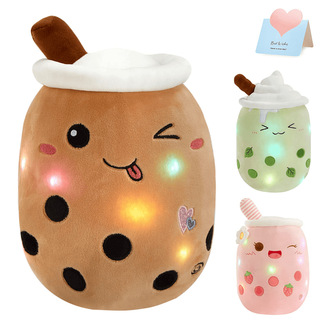 Squishy Almohada de peluche con luz de chocolate y leche, ju