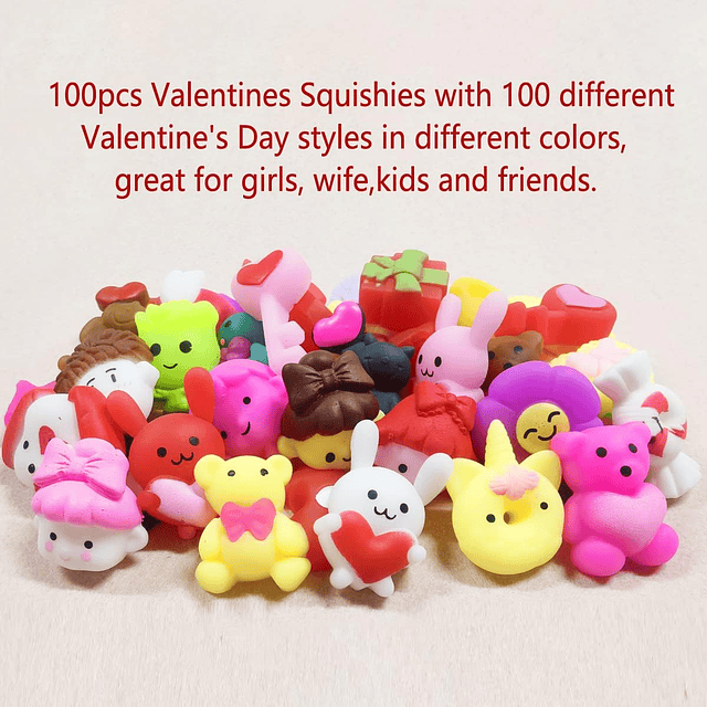 Squishy 100 piezas de regalos del día de San Valentín Mochi