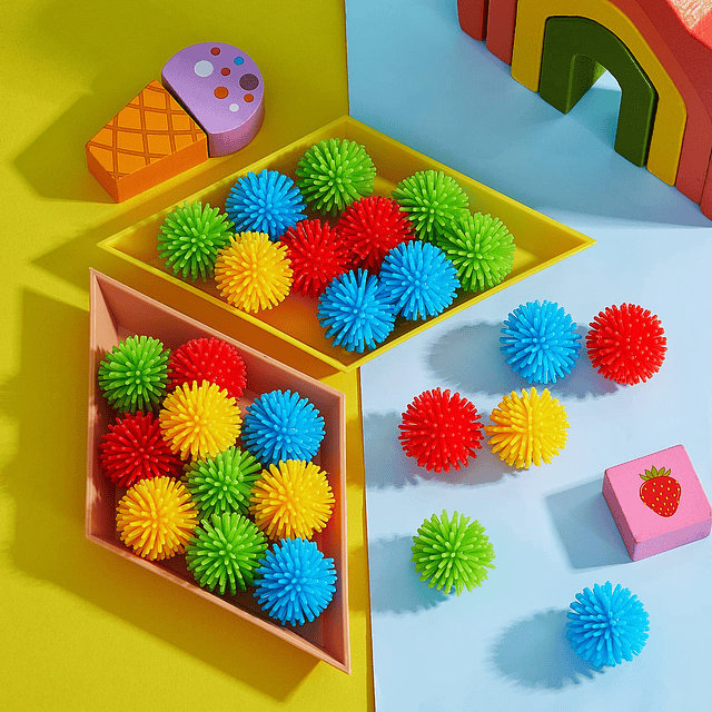 Squishy Mini bolas de puercoespín, bolas de seto multicolore