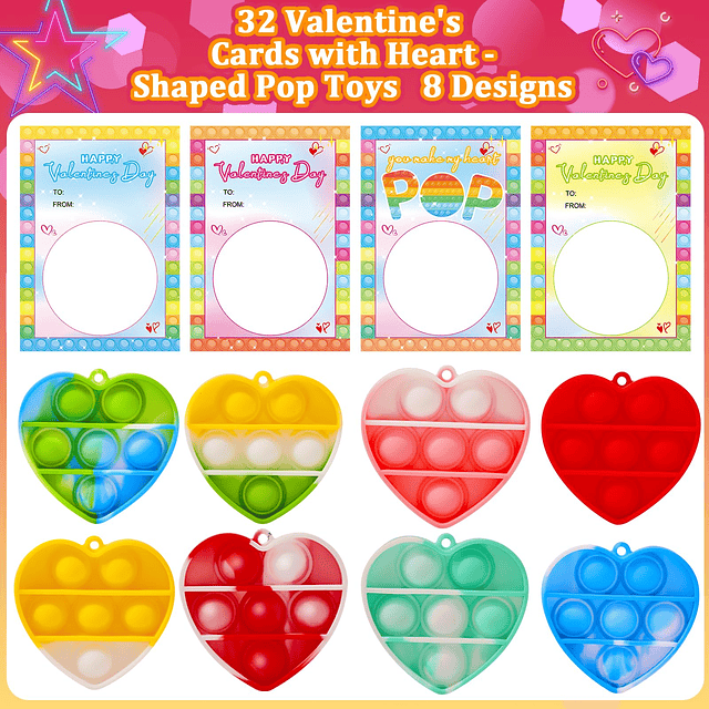 Squishy Regalos del día de San Valentín para niños Tarjetas