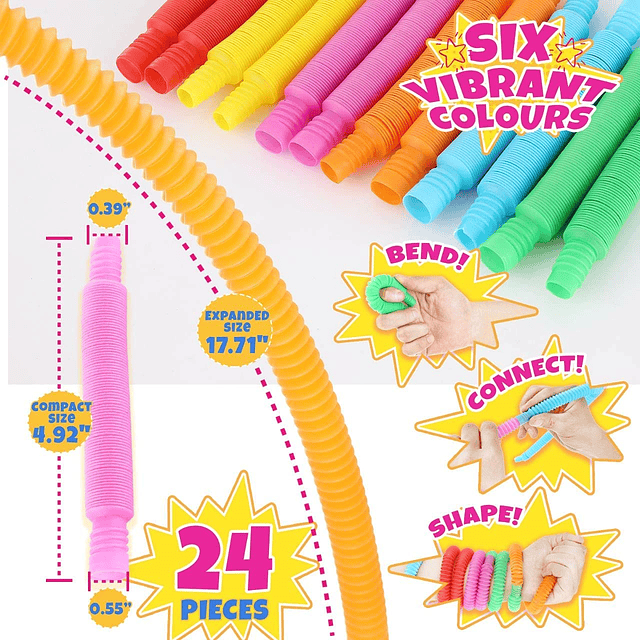 Squishy Pop Tubes Mini paquete de 24, juguetes sensoriales p