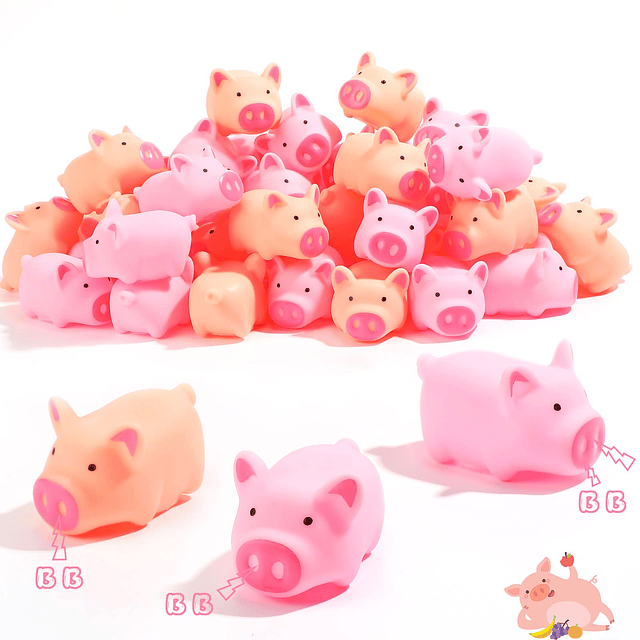 Squishy 200 Piezas Cerdo de Goma Juguete de Baño para Bebé M