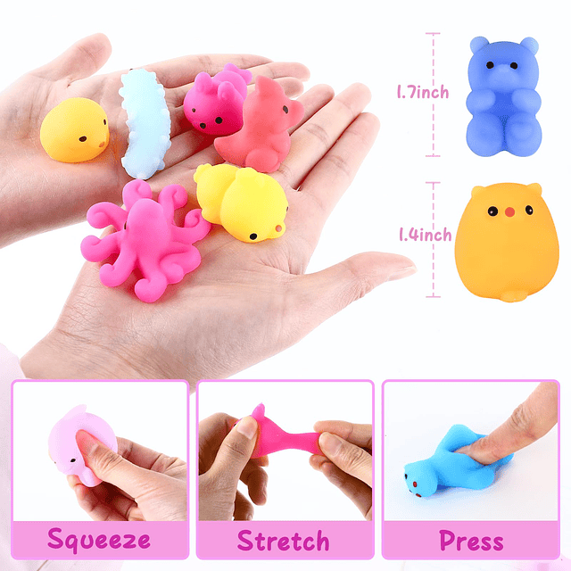 Squishy 120PCS Mochi Squishy Toys para niños y adultos, Squi