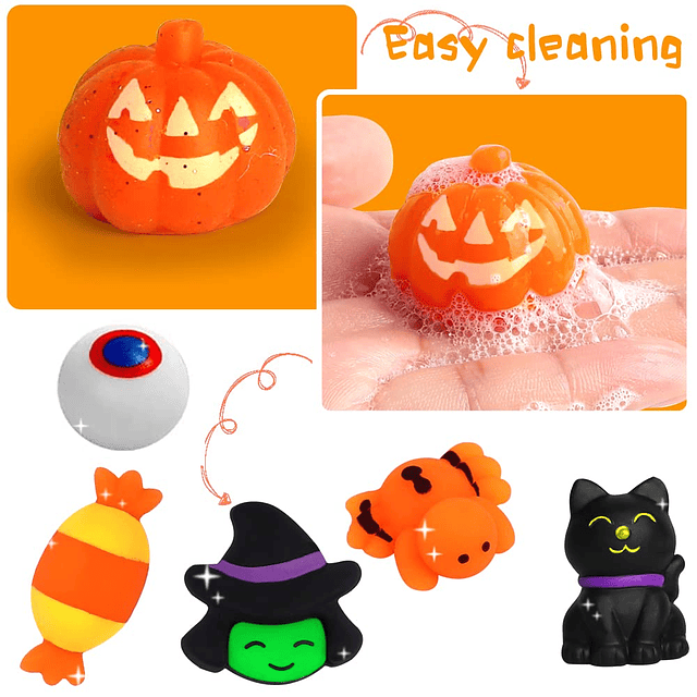 Squishy 24 piezas de juguetes blandos Mochi de Halloween con