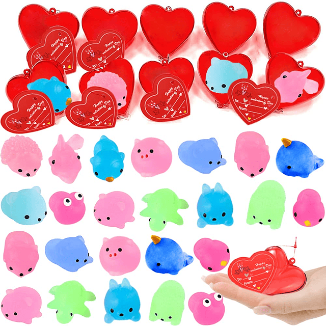 Squishy 28 tarjetas de regalo de San Valentín con juguete bl