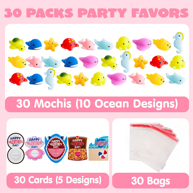 Squishy 30 paquetes de tarjetas de regalo para el día de San