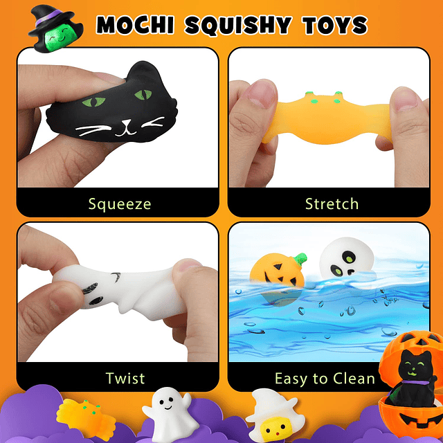 Squishy 30 piezas de juguetes blandos de Halloween a granel