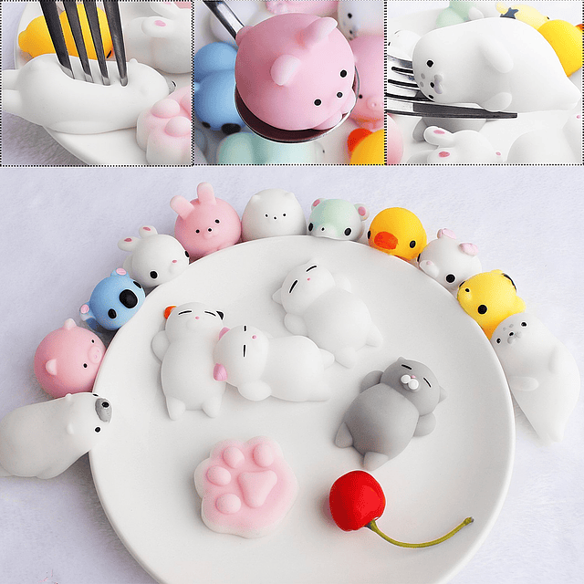 Squishy 16 Piezas Mochi Animales Juguetes Precioso Mochi Gat