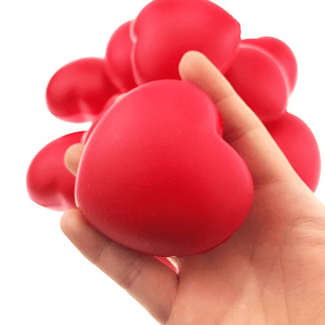 Squishy 12 bolas antiestrés de corazón rojo de 2 7/8 x 3 pul