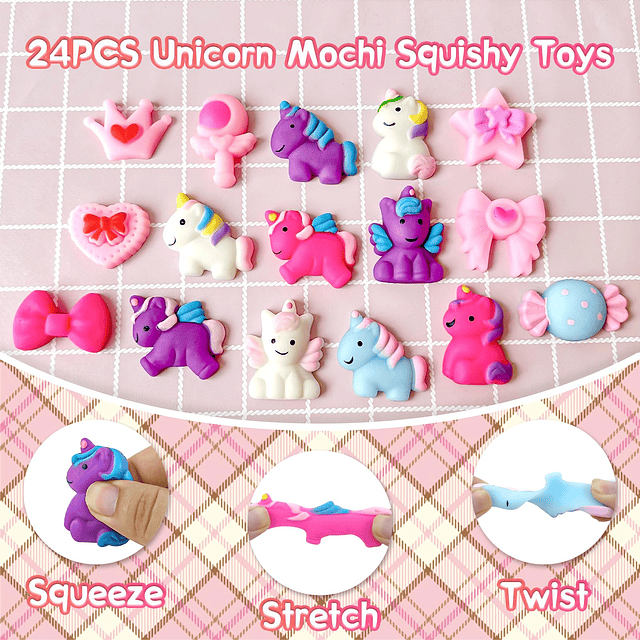 Squishy 24PCS Unicorn Mochi Squishy Toys para regalos de fie