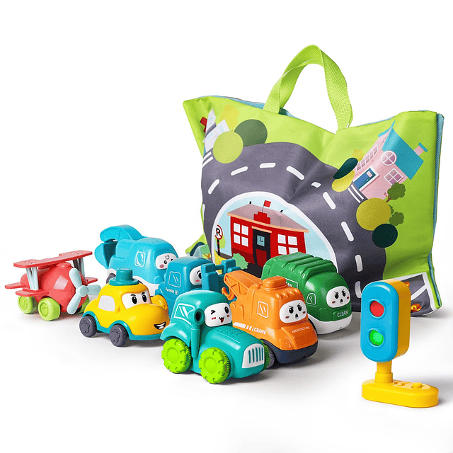 Squishy 8 piezas de juguetes de coche de grúas para bebés co