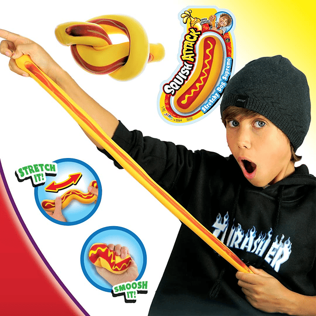 Squishy JARU Stretchy Banana & Squishy Hot Dog 2 Unidades Ju