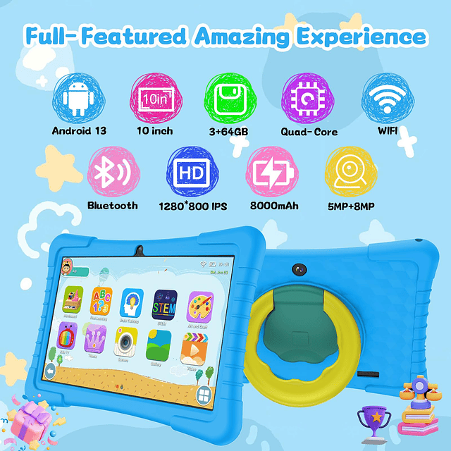 Tableta para niños YOBaNSE, Tableta para niños de 10 pulgada