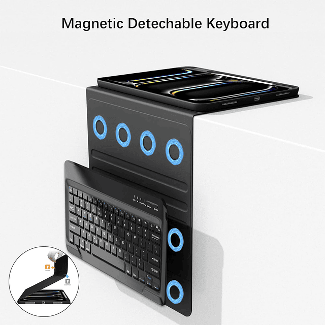 KVaGO Funda para iPad Pro de 13 pulgadas 2024 con teclado, f