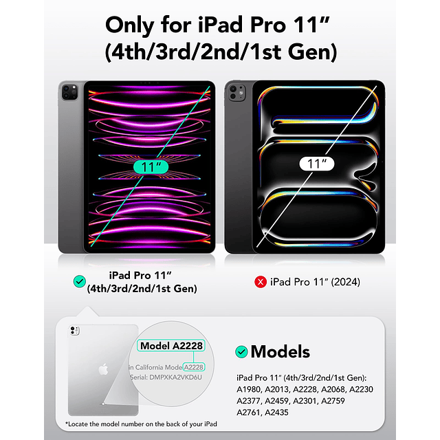 Funda para iPad Pro de 11 pulgadas, funda para iPad 11 Pro 2