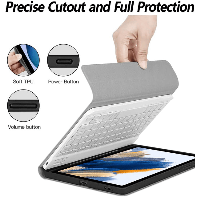 Funda con teclado para Samsung Galaxy Tab a8 de 10,5 pulgada