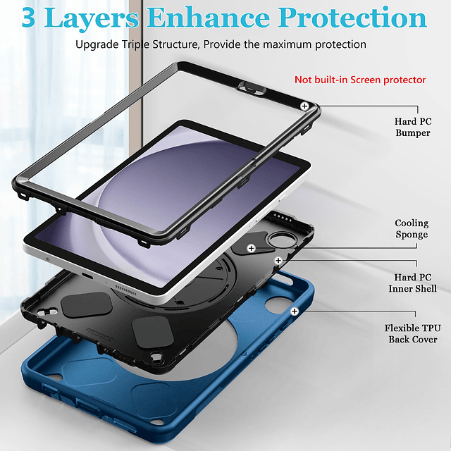 Funda para Galaxy Tab a9 2023: Funda protectora de TPU de gr