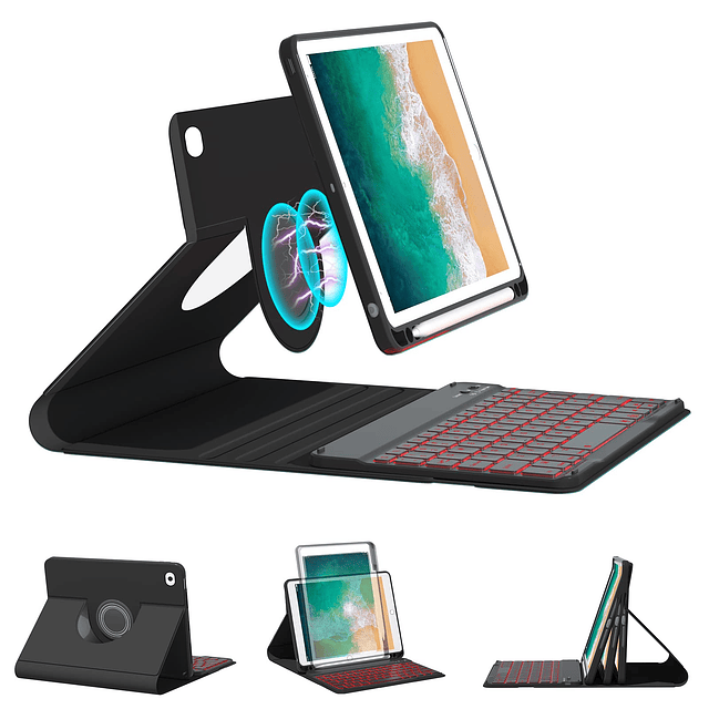 Funda con teclado para iPad 6 generación 2018 de 9,7 pulgada