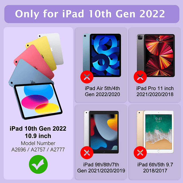 Funda para iPad de 10 generación, iPad de 10.9 pulgadas 2022