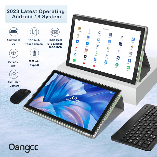 android 13 Tablet 10 pulgadas 2024 más reciente con 12 GB 6+