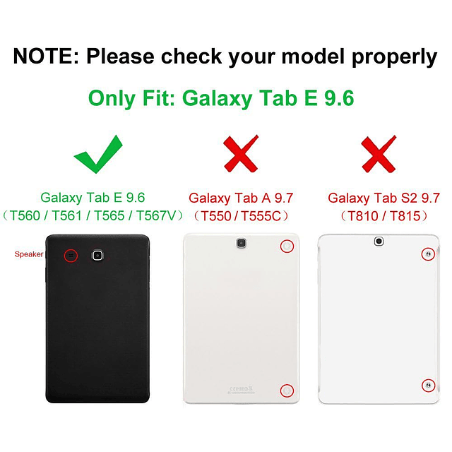 Funda con Teclado para Samsung Galaxy Tab E 9.6 - Funda de C