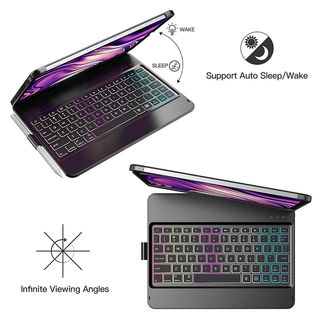 Funda con teclado para iPad Pro de 11 pulgadas 4/3/2/1 gener