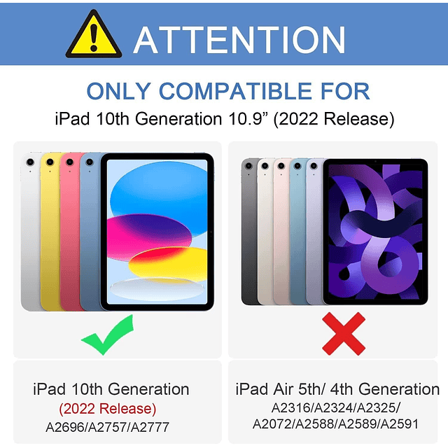 Funda para iPad de 10 generación 2022-10.9 pulgadas iPad 10,