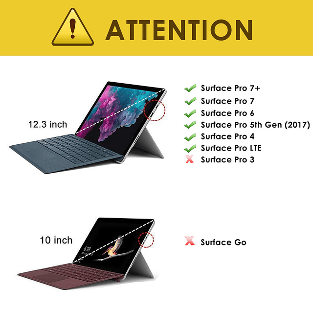 Funda Compatible con Microsoft Surface Pro 7 / Pro 6 / Pro 5