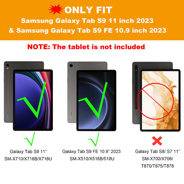 Funda para Samsung Galaxy Tab S9 de 11 pulgadas/S9 FE de 10,