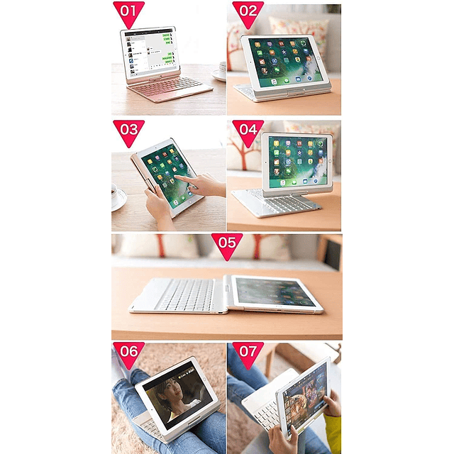 Kaidisen Teclado Giratorio de 360° Compatible con iPad Pro F