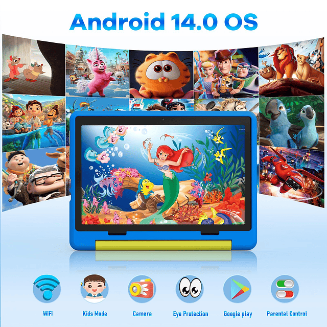 Kids Tablet｜Tableta android 14 actualizada de 10 pulgadas pa