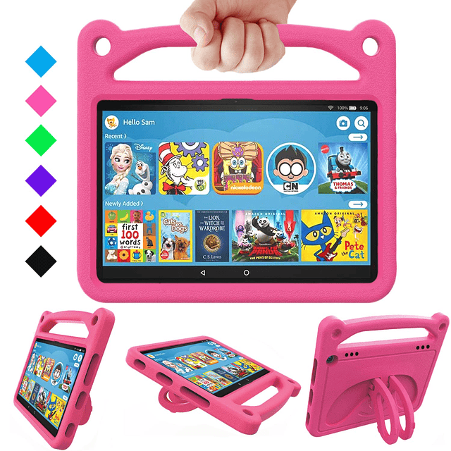 Funda para tableta Fire HD 8, funda Fire HD 8 para niños: cu