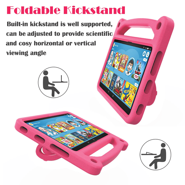 Funda para tableta Fire HD 8, funda Fire HD 8 para niños: cu