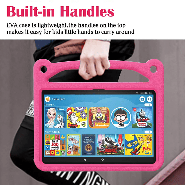 Funda para tableta Fire HD 8, funda Fire HD 8 para niños: cu