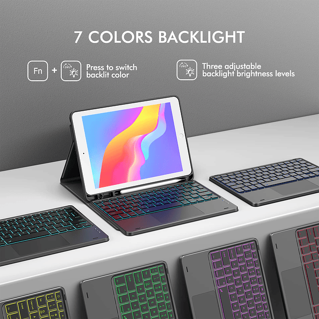 MicroPack Funda para iPad de 9 generación con teclado, tecla