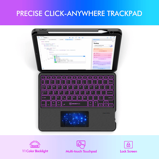 MicroPack Funda para iPad Pro de 11 pulgadas con teclado 11