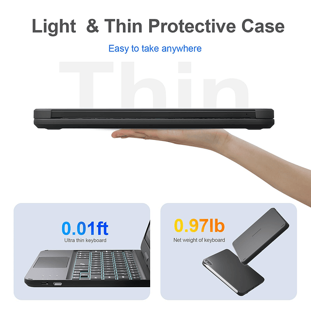 BaBG Touch Funda con teclado para iPad Mini 6 de 8,3 pulgada