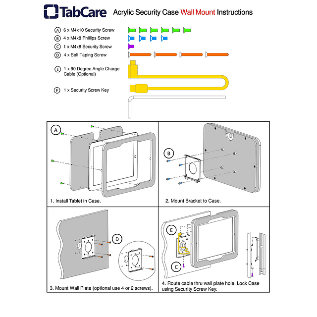 TaBcare Caja VESa acrílica antirrobo para apple iPad 7/8/9 d