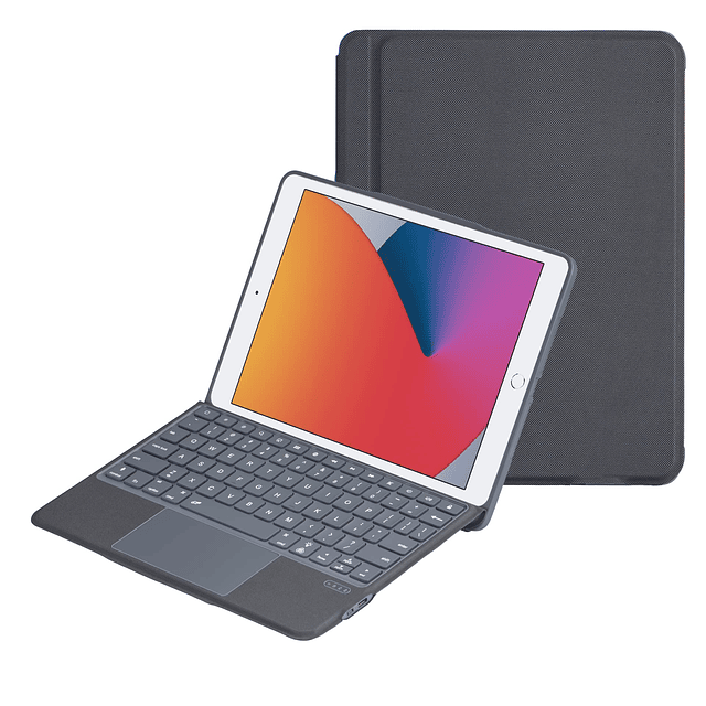 Funda con teclado para iPad de 10,2 pulgadas 7, 8 y 9 genera